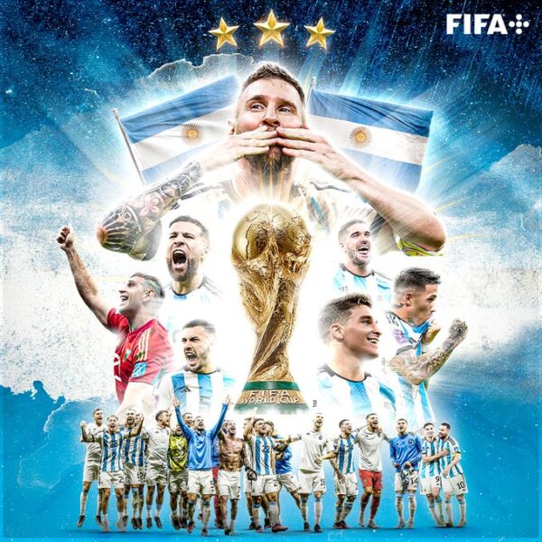 Argentina campeã Mundial pela 3.ª vez. Messi é o melhor jogador