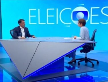 Flávio Bolsonaro em sabatina na Globo - Foto Reprodução-TV Globo