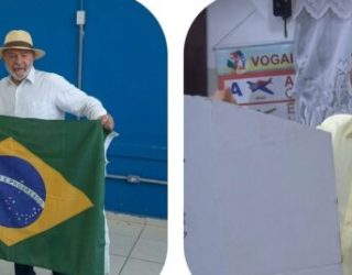 Lula com Alckmin e Flávio nas urnas - Foto Reprodução CNN