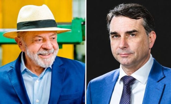 Lula e Flávio Bolsonaro - Foto Ricardo Stuckert-PR-Agência Senado