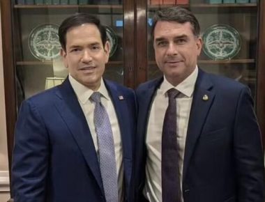 Marco Rubio e Flávio Bolsonaro - Foto Reprodução-X